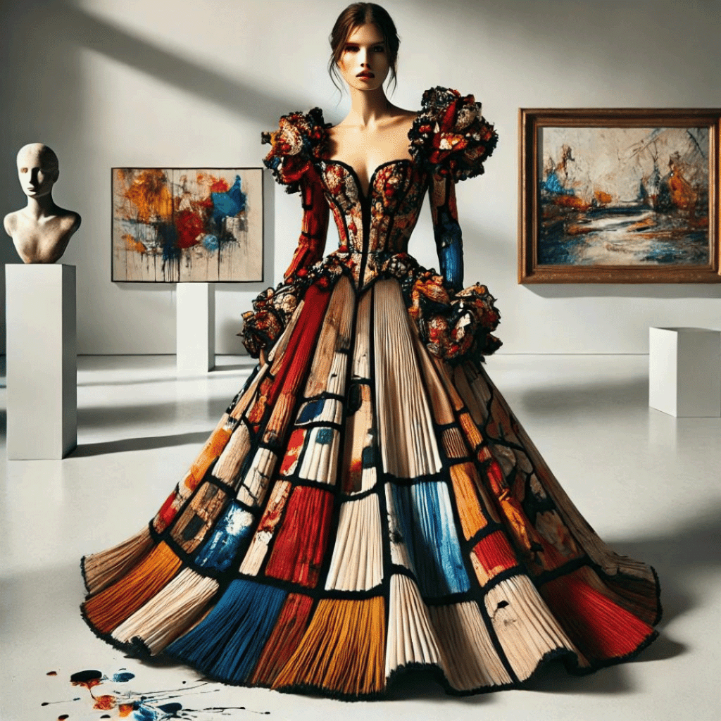 Modekunst - Das Bild zeigt die kreative Verschmelzung von Mode und Kunst.