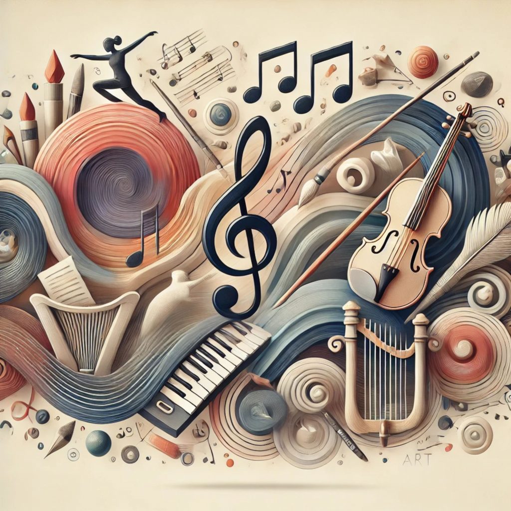 Titelbild zum Artikel: Deine Kreativität wird triggern. Es vereint Symbole aus verschiedenen Kunstrichtungen und vermittelt eine inspirierende, universelle Stimmung