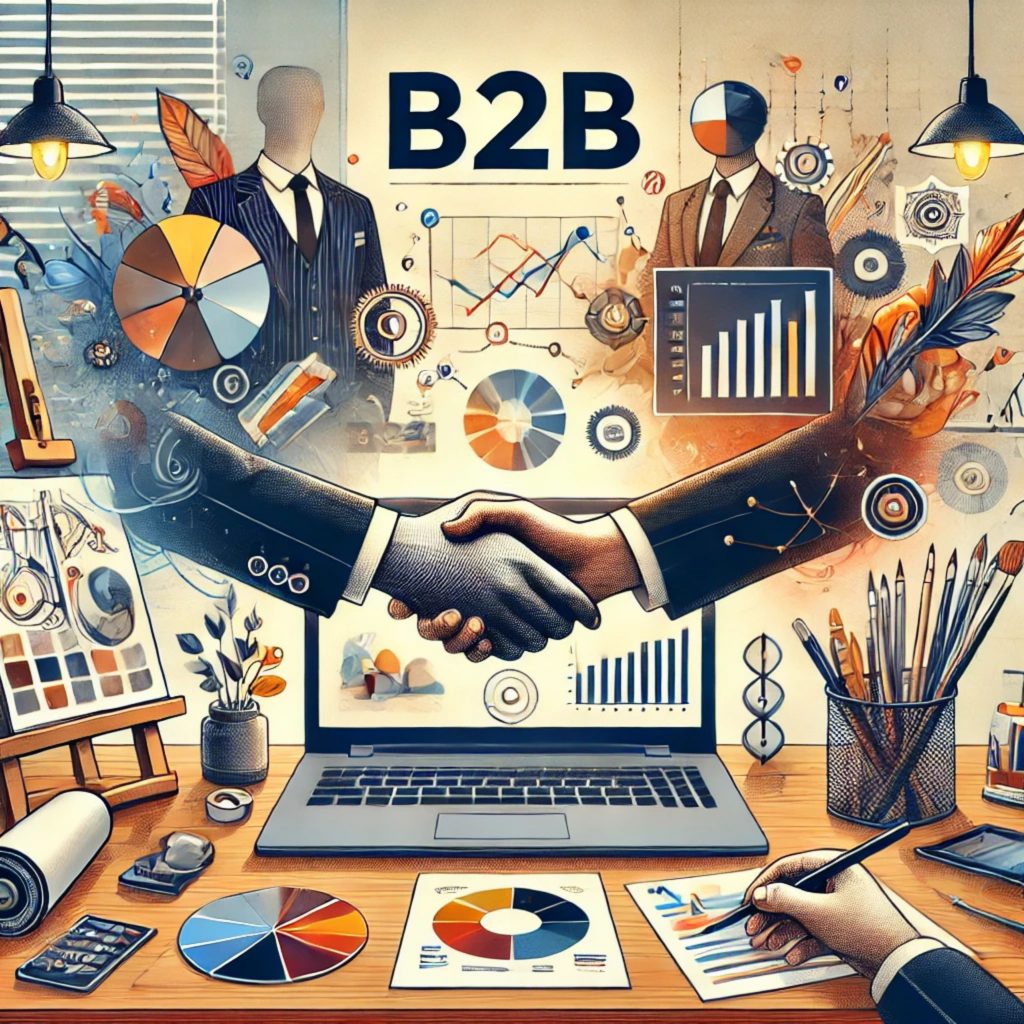 B2B, ein Bild in dem sich die Menschen die Hand geben in einem Büroumfeld